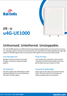 Baicells LTE-U U4g-UE1000 Data Sheet